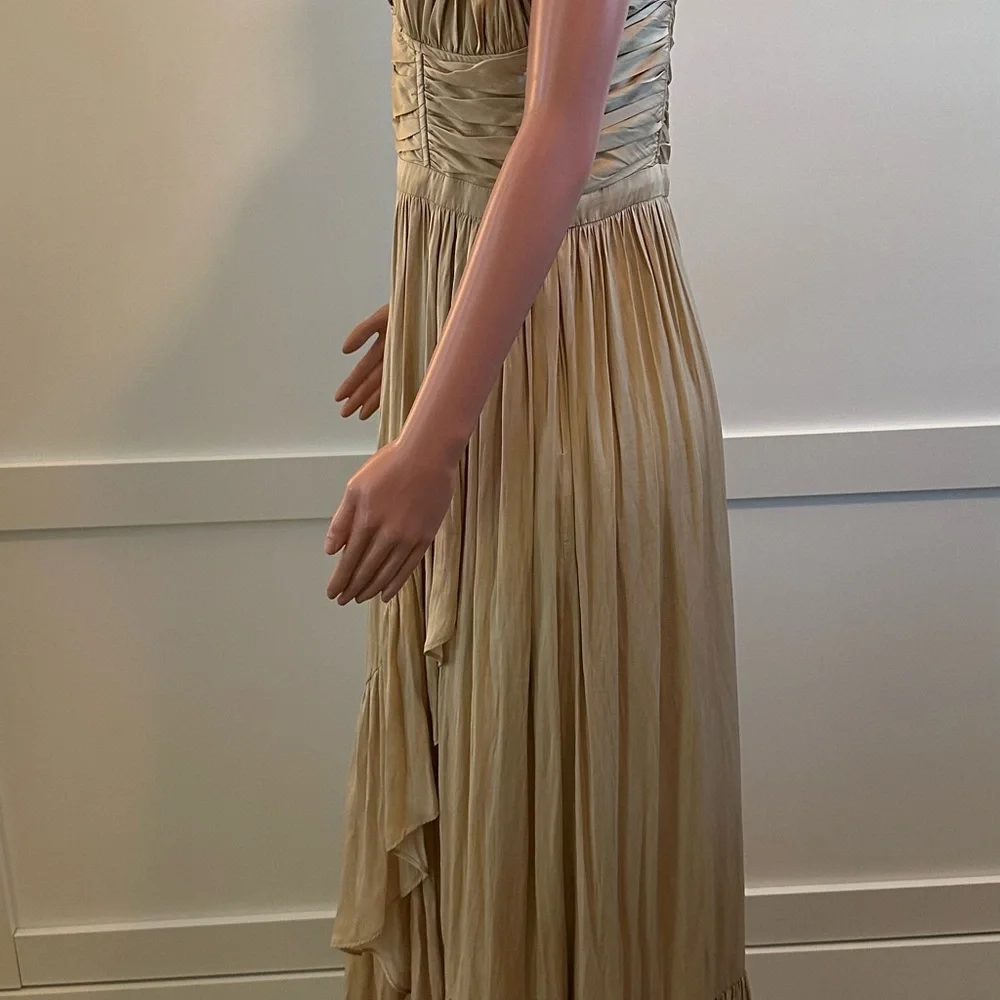 NWT Ramy Brook Beige Ruffled Maxi Dress - Picture 7 of 14